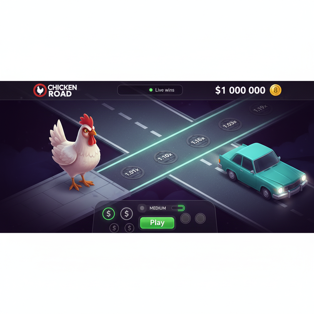 Modalità demo di Chicken Road 2 con saldo virtuale di 1.000.000 USD e interfaccia completa